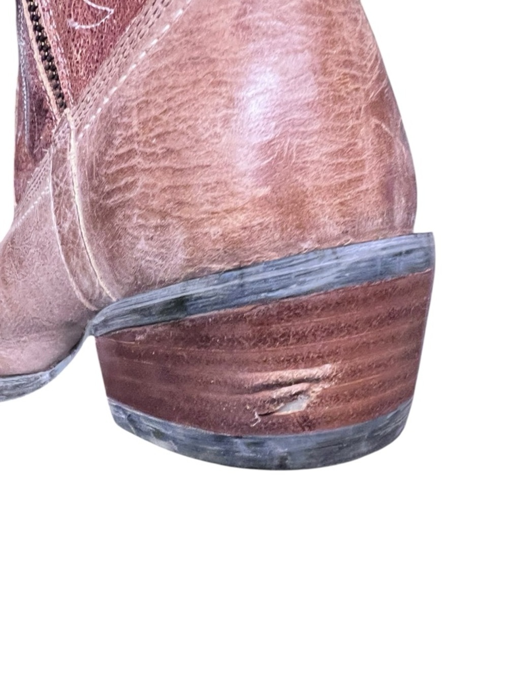 Ariat 10007966 Billie Brown Leather Side Zip Western Cowboy Ankle Boots Size 8.5 - Picture 5 of 7